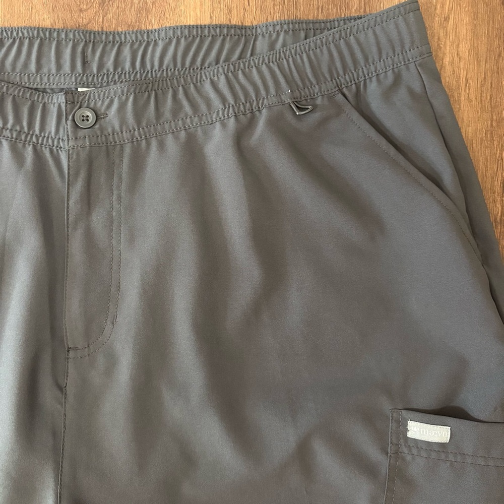 Momentum by Maevn Men's Fly Front Cargo Pant Scrubs Grey‎ XXL Stretch Waist - Picture 6 of 9